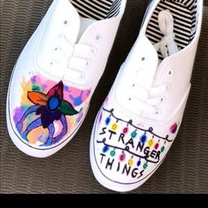 Custom painted stranger things shoes